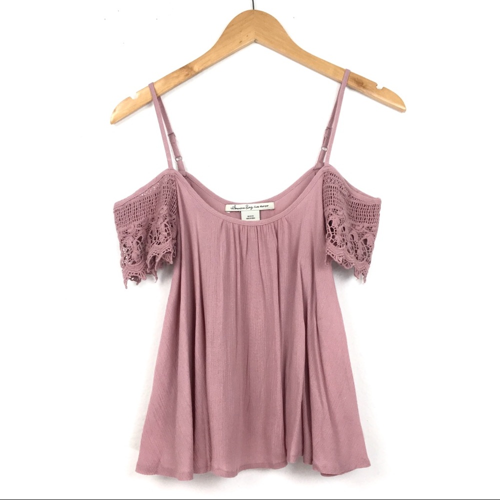 American Rag | Crochet Lace Cold Shoulder Blouse